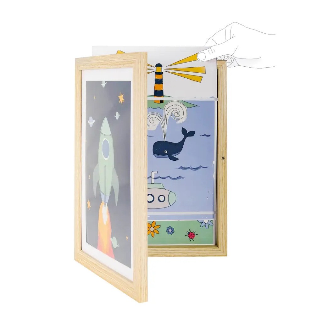 Billedramme til tegninger - A4 -  Wood