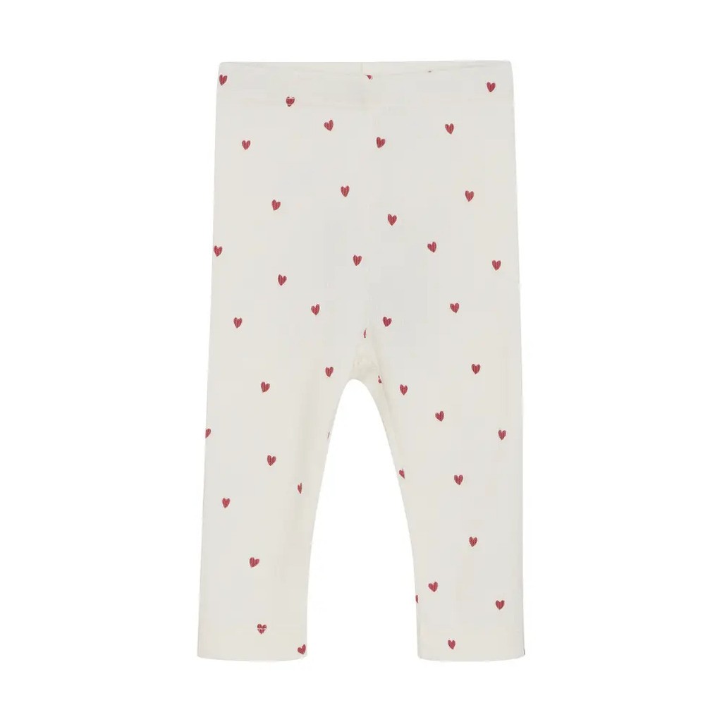 Rib Leggings - med hjerteprint - 92