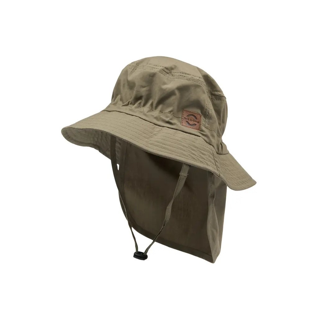 Safari sommerhat, lang skygge - solid - Dusty olive - 6-12 MDR.
