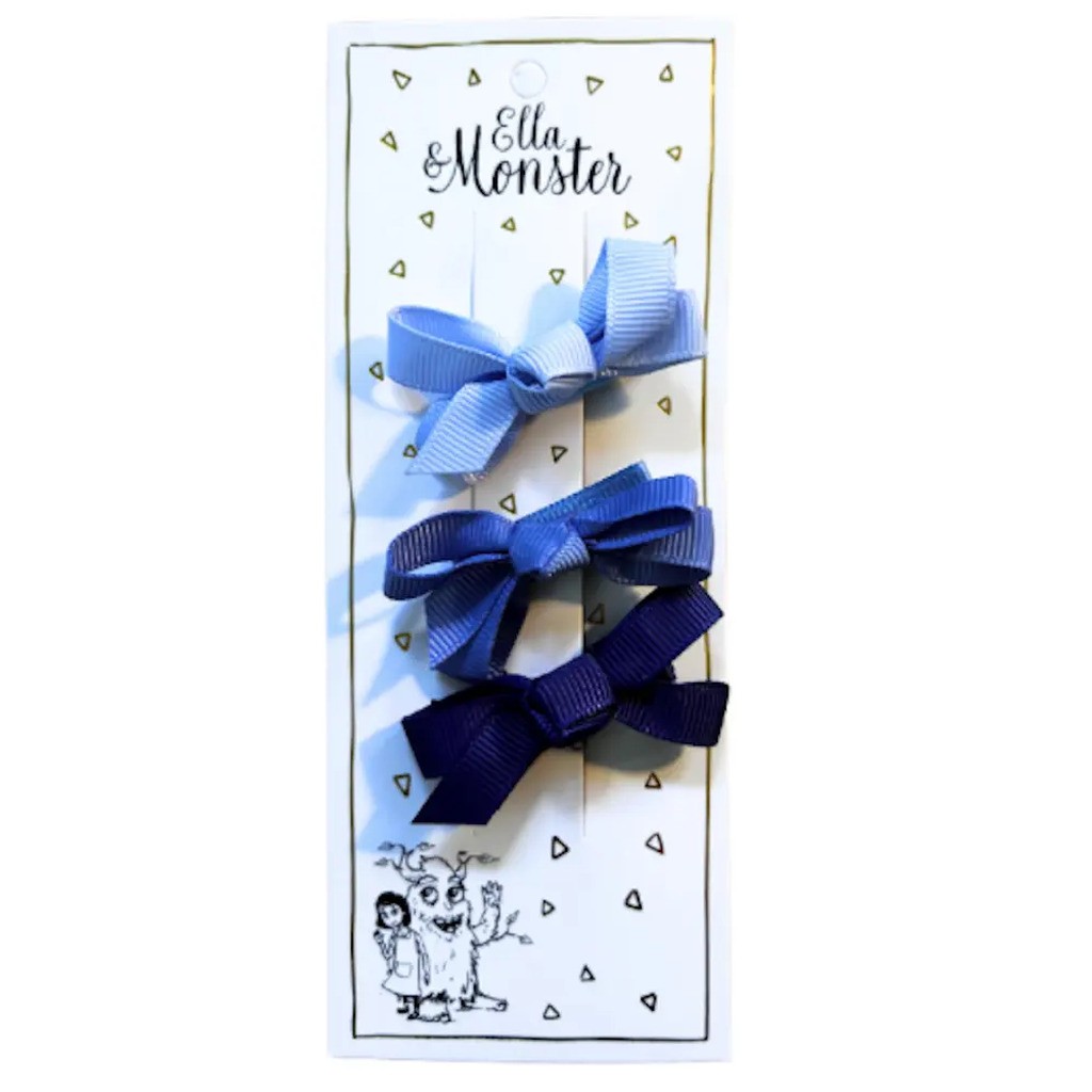 Hårspænde Sæt  -  Blå Sløjfer