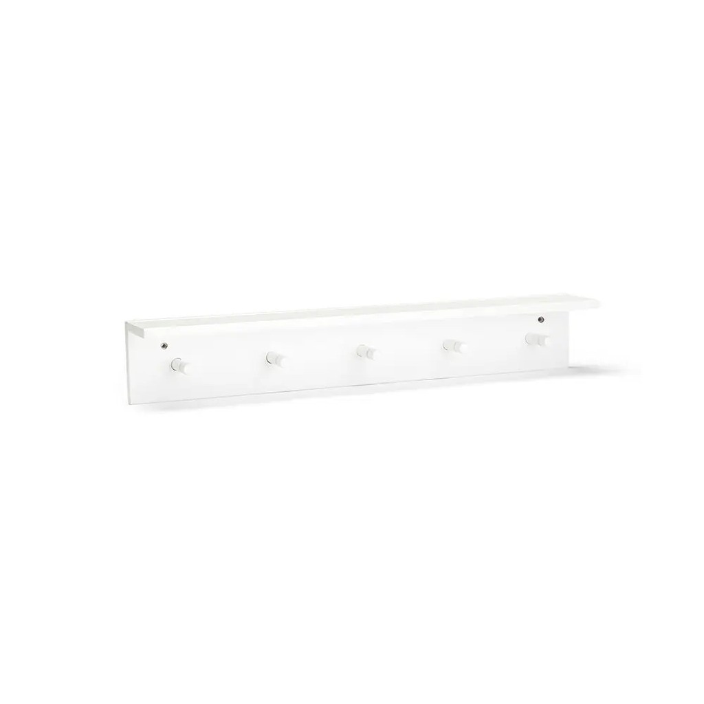 Hylde med knager - hvid FSCÂ®