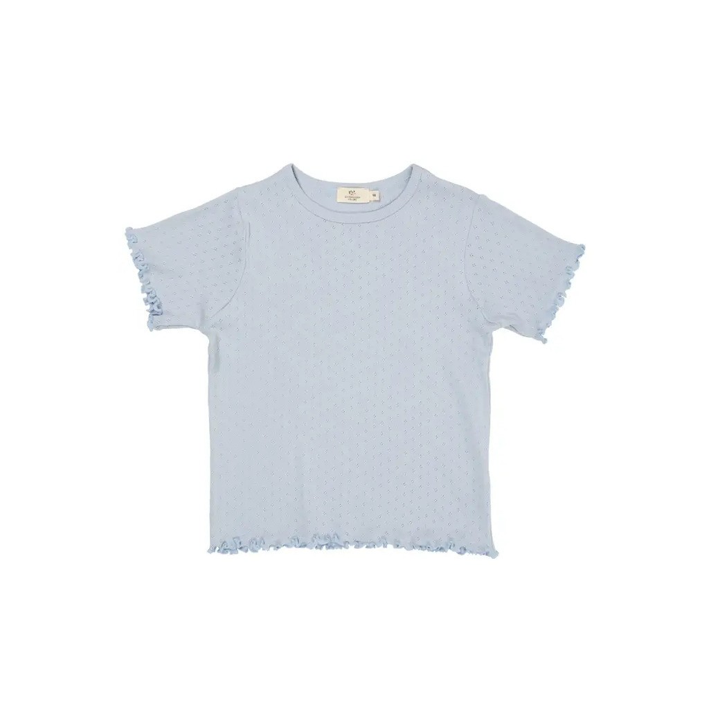Sommer pointelle t-shirt - DUSTY BLUE - 110