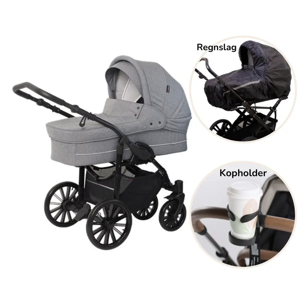 Nordic Lux inkl. regnslag og kopholder - Grey melange
