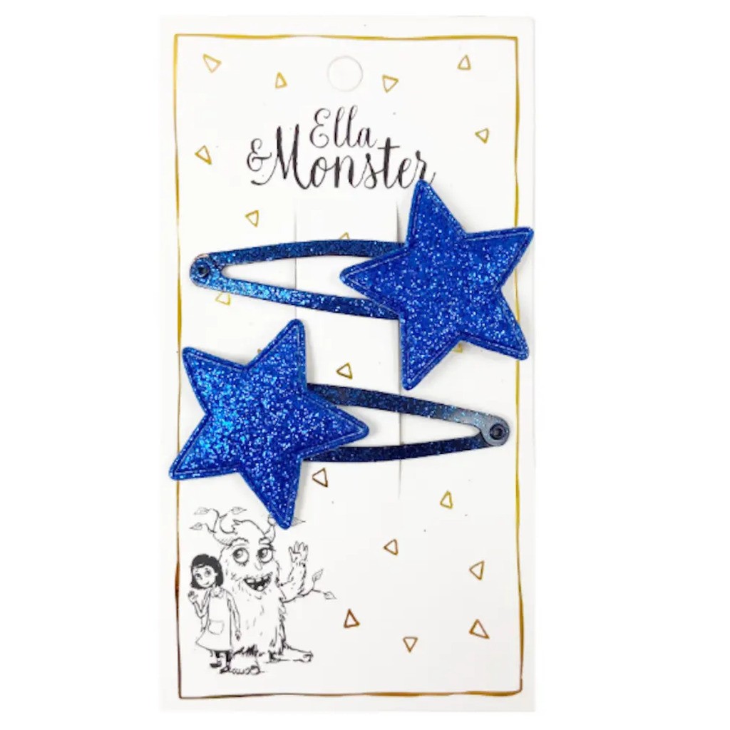 Hårspænde Blå Glimmerstjerne