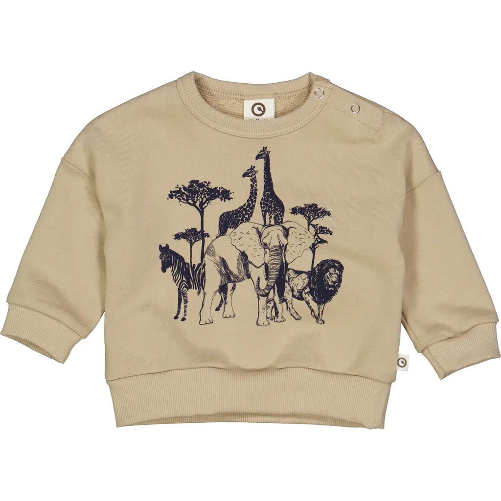 Safari sweatshirt med dyr - Cashmere - 74
