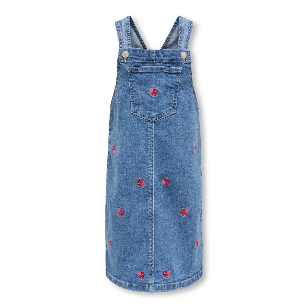 Klara heart spencer kjole denim - LIGHT BLUE - 104