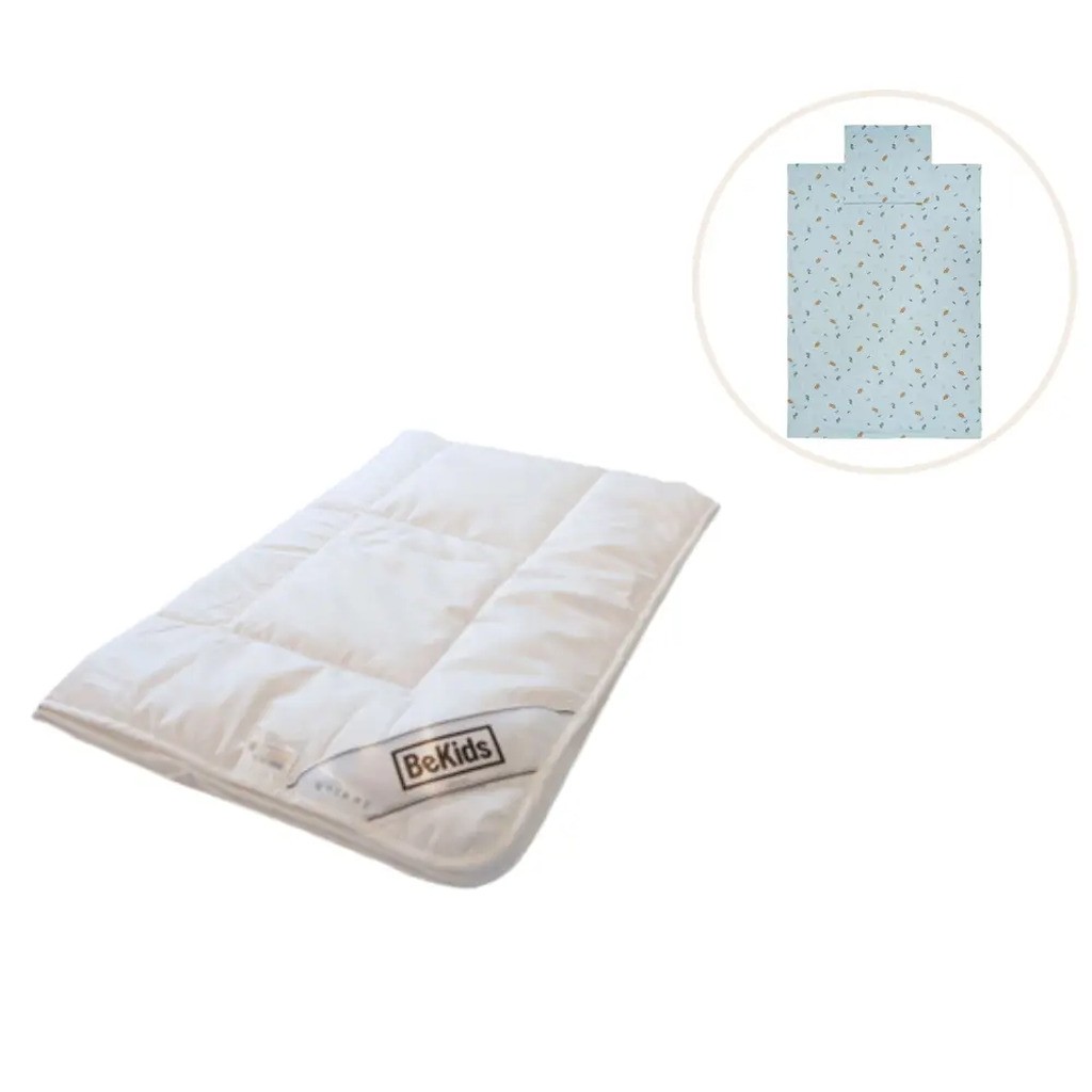 Silke babydyne med sengetøj - Blue fog