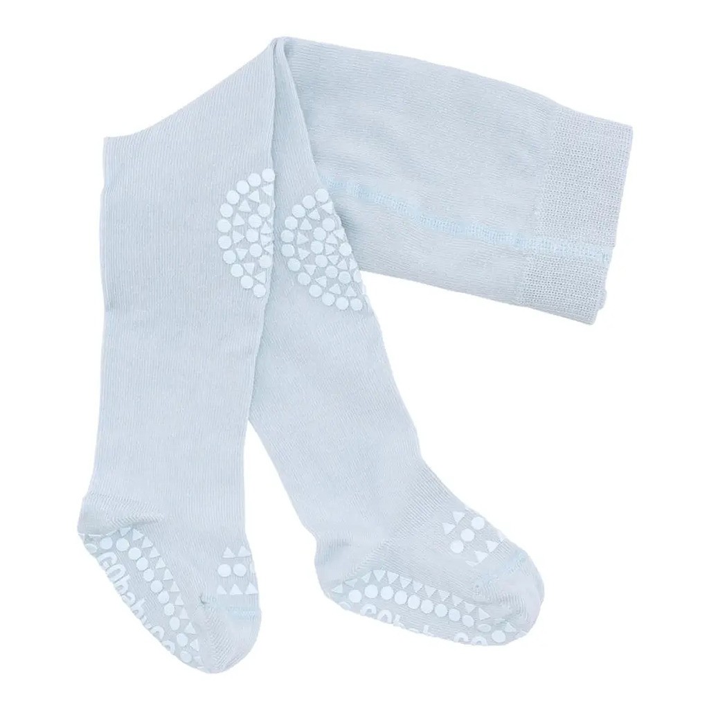 Kravle Strømpebukser Bambus - Sky blue - 12-18M