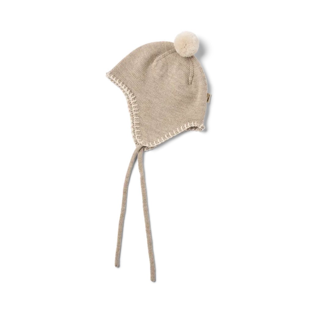 Pomma Strikket Hue - Warm sand melange - 3-9 MDR.