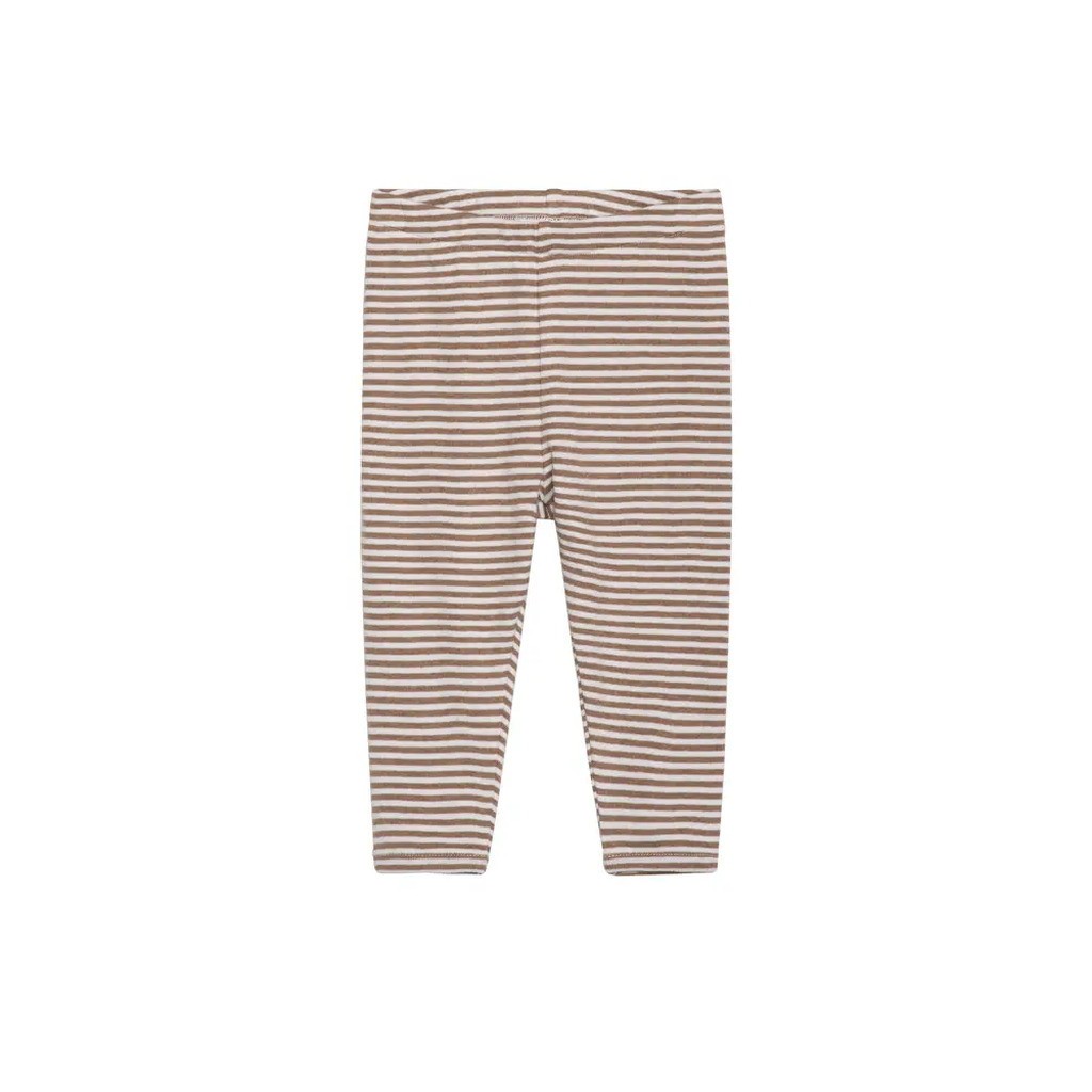 Baby Stribet Leggings - ALMOND/OW - 74 / 9 MDR.
