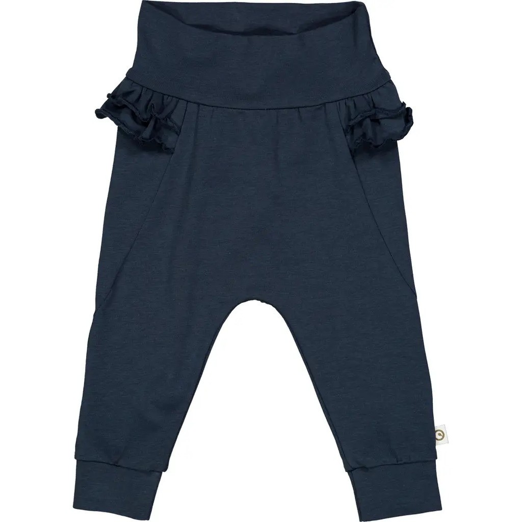 Cozy me bukser med flæser - Night blue - 98