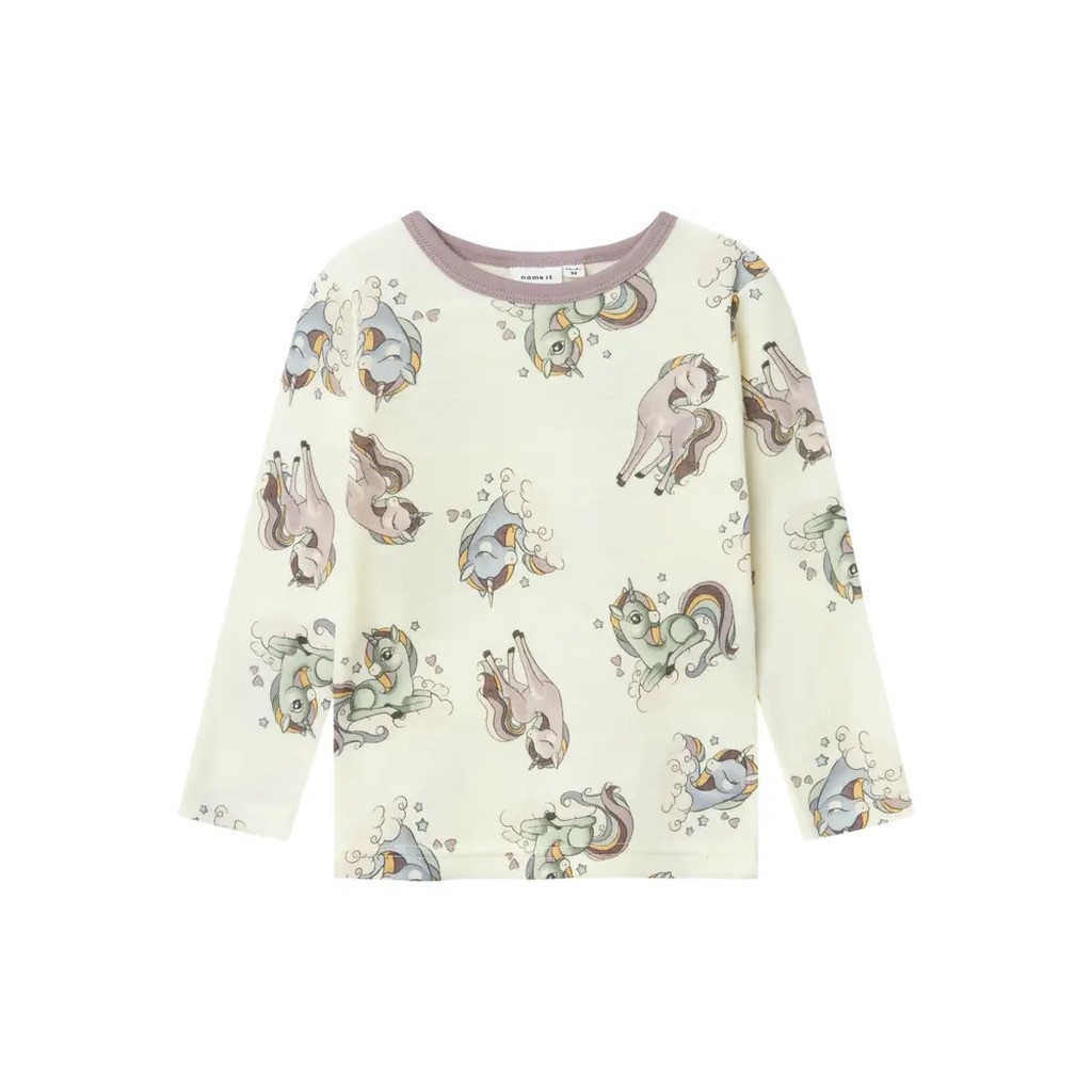 Willitus uld langærmet top noos - SNOW WHITE - 98
