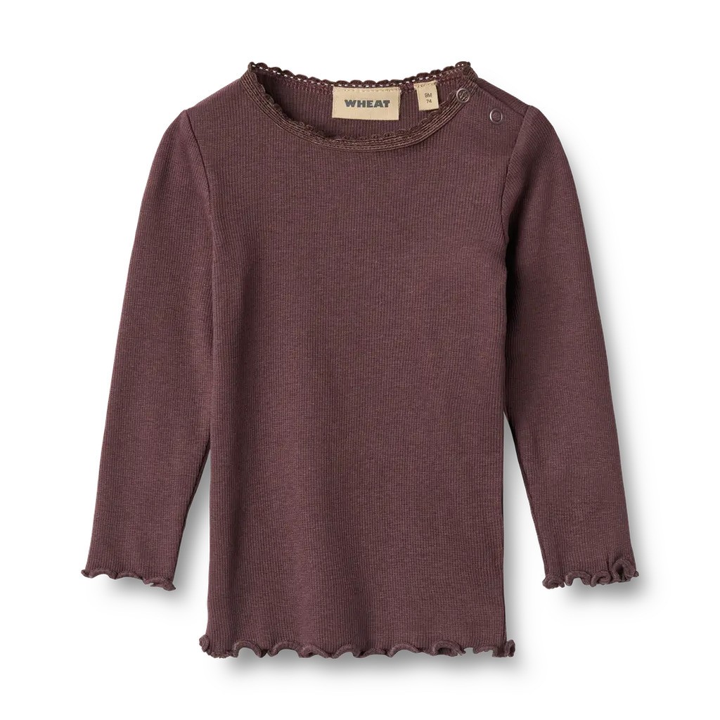Lace Rib Langærmet T-Shirt - 2 ÅR