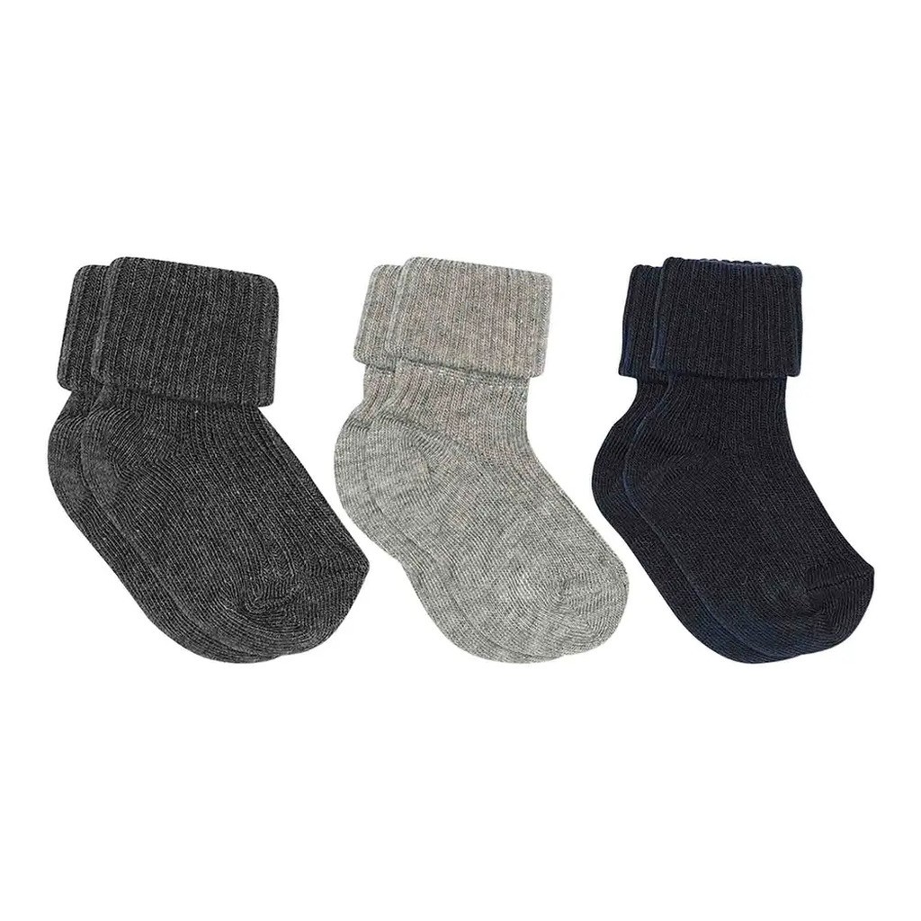 Rib baby strømper 3-pak - Multi - 22/24