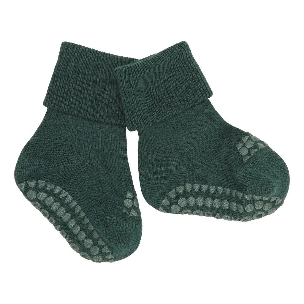 Skridsikre Strømper -  Merino Uld - Forest green - 27/30