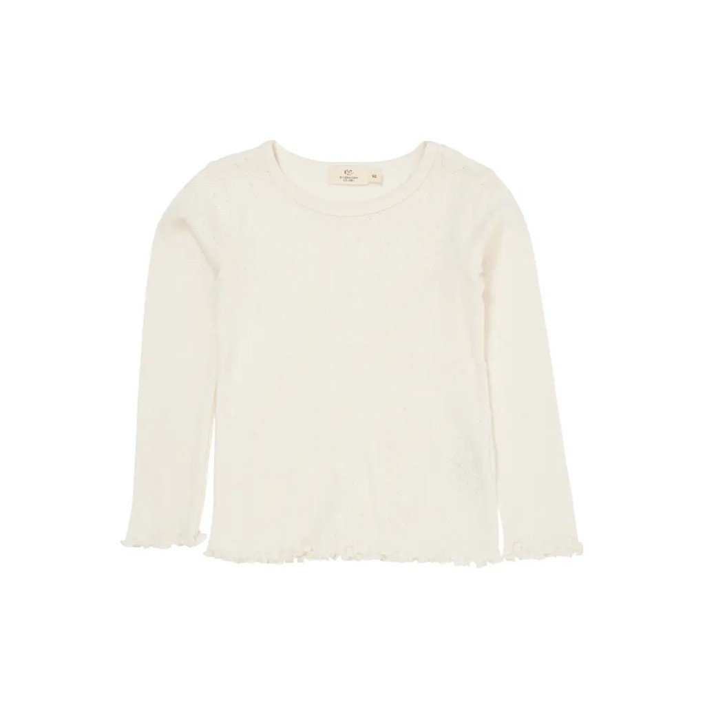 Sommer pointelle t-shirt - CREAM - 110