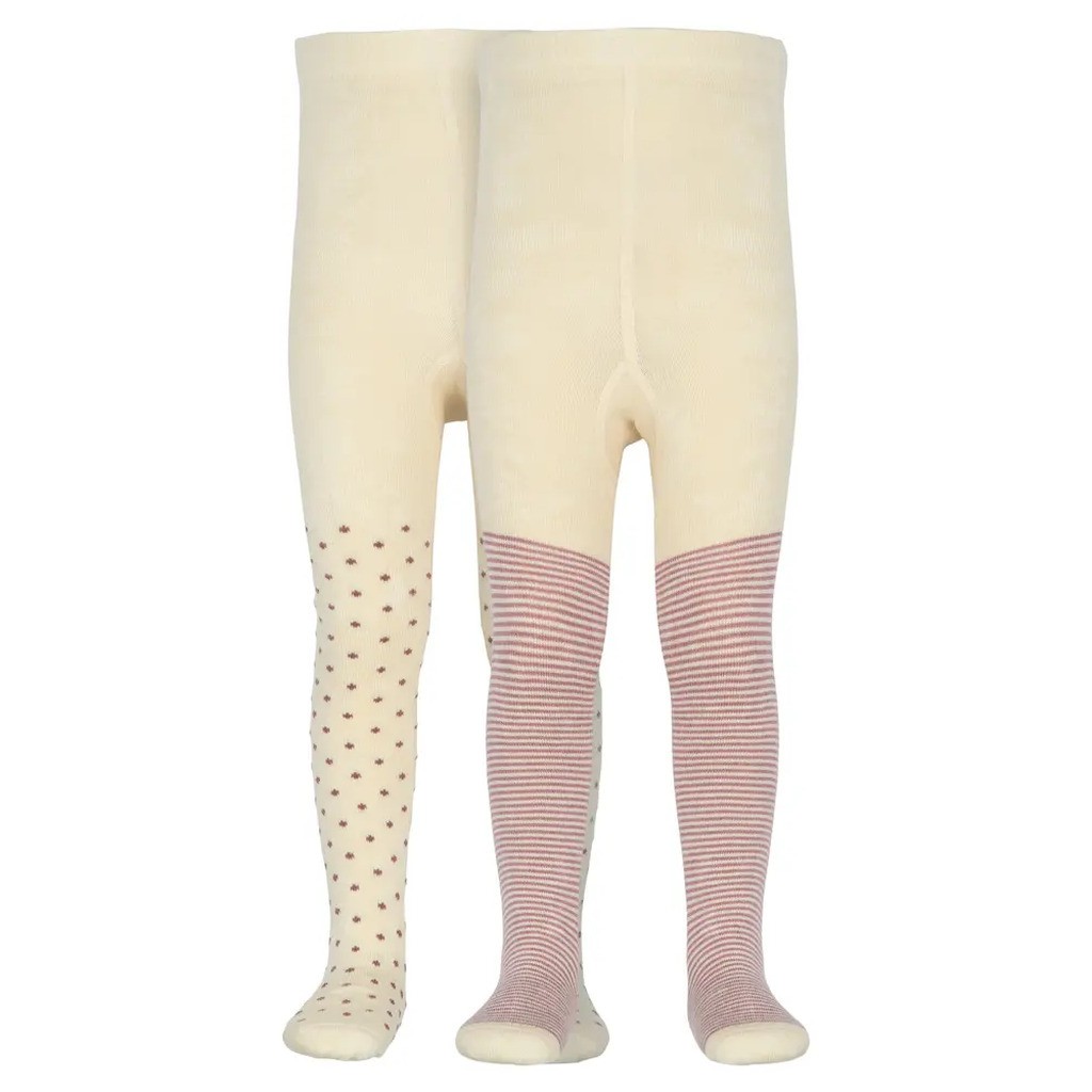 Bamboo Strømpebukser 2 pak - Pale Pink - 1-2 ÅR