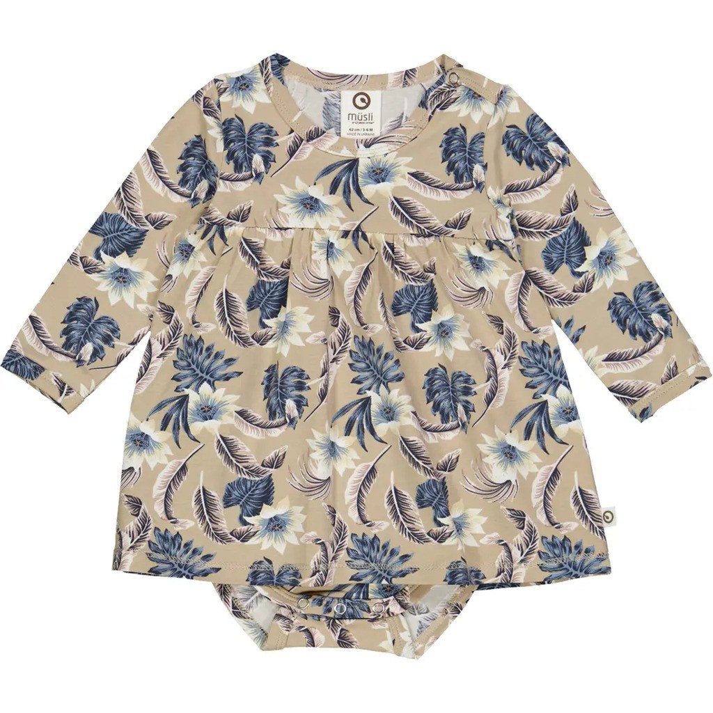 Lily body kjole med liljer - Cashmere/ Mary/ Night blue - 80