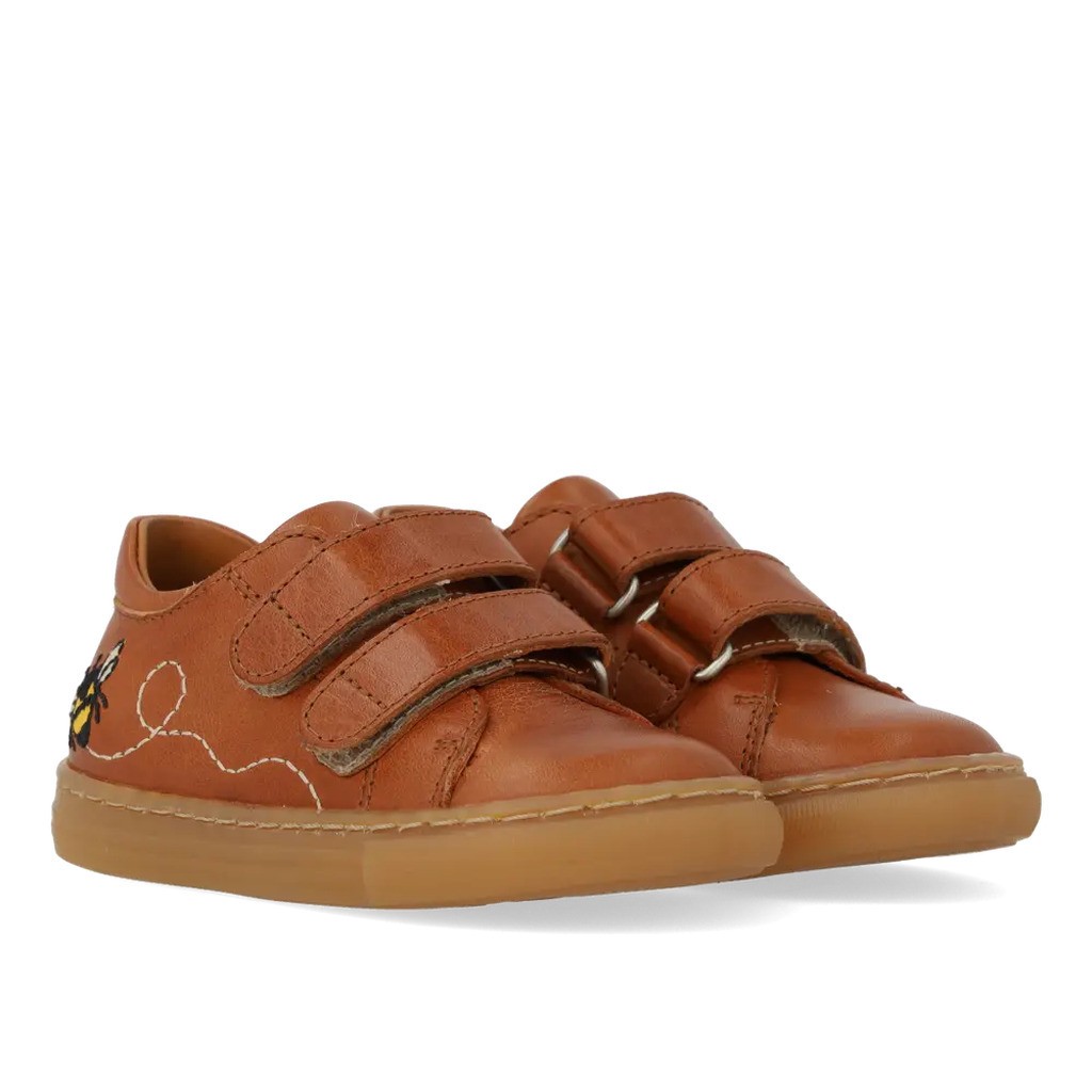 Begynder sneaker med velcro - Cognac - 20