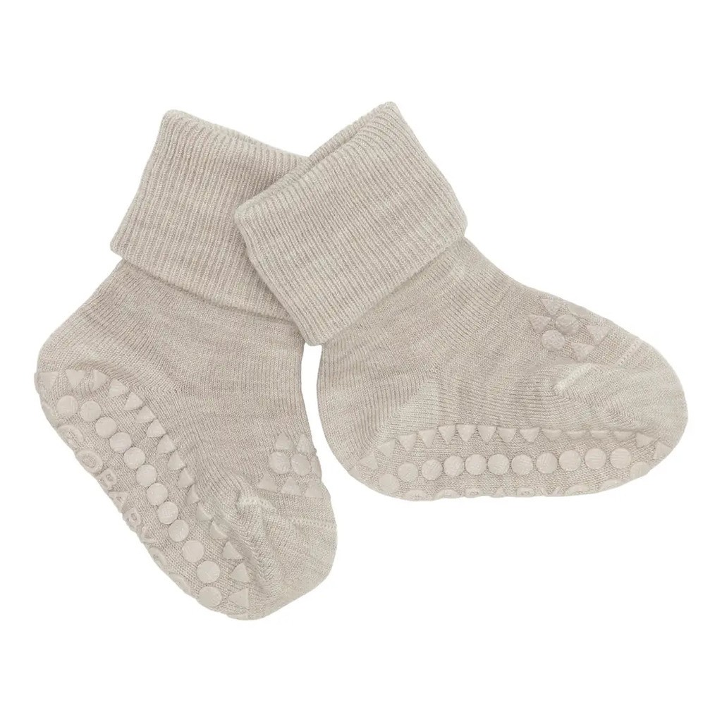 Skridsikre Strømper -  Merino Uld - Sand - 20/22