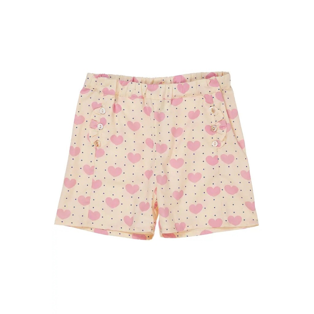 Hjerte shorts m. flæse lomme - HEART AOP - 116