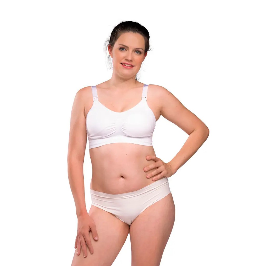 Sømløs Amme BH m/Indlæg - White S - S