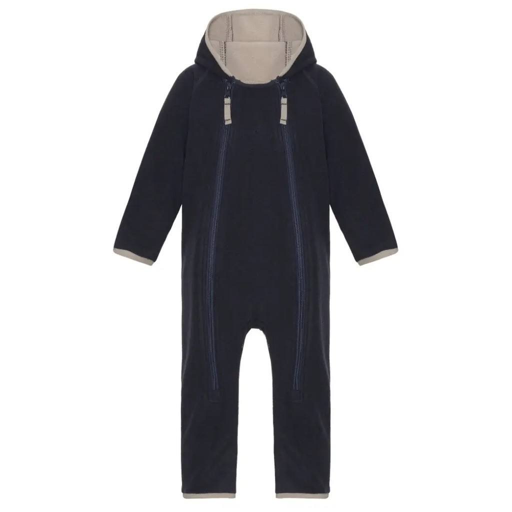 Fleece babydragt - Navy/mocca - 9 MDR.