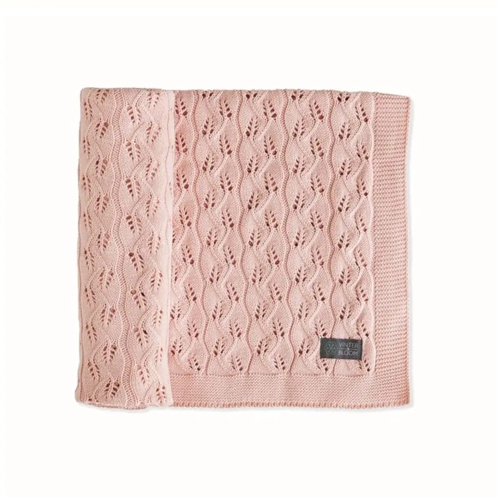 Striktæppe, bomuld, ECO - Cloud pink