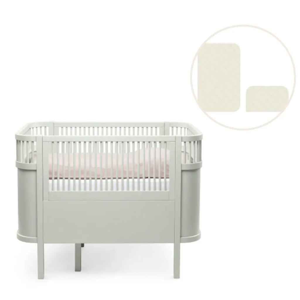 Baby & Jr. seng - Mist green med madras