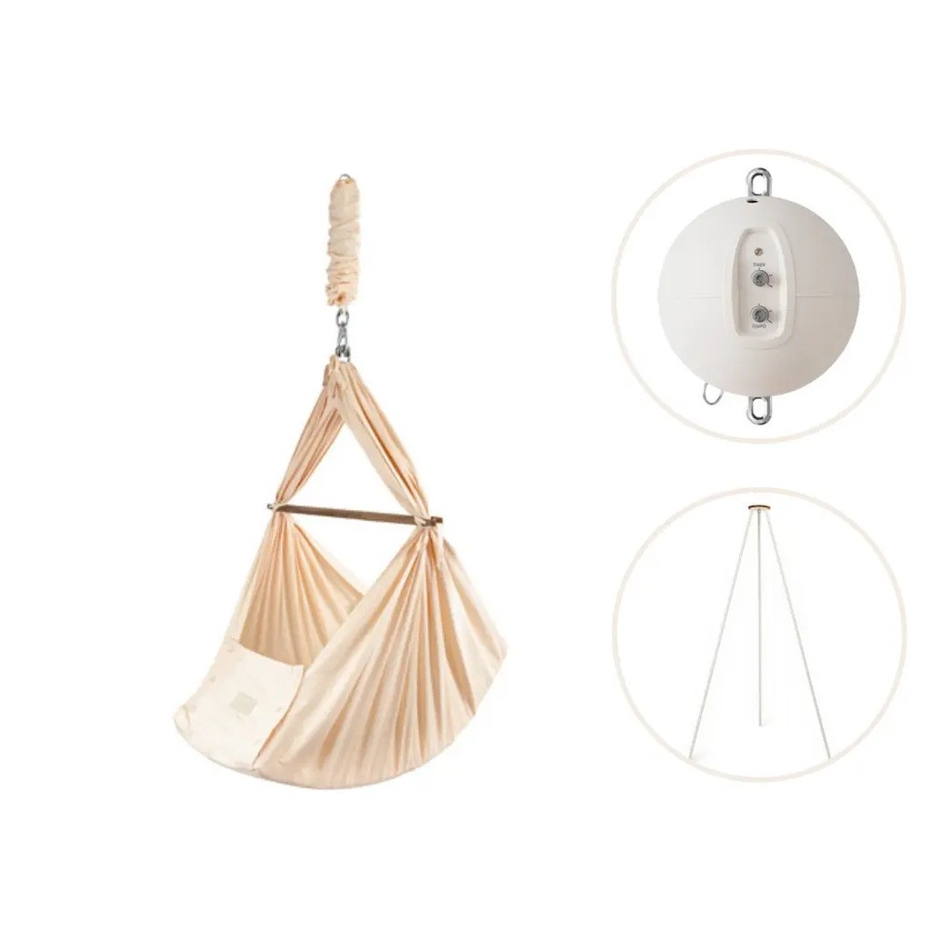 Slyngevugge inkl. motor og stativ - Rose cloud