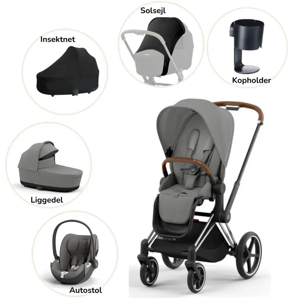 Priam pakke - mirage grey/chrome brown