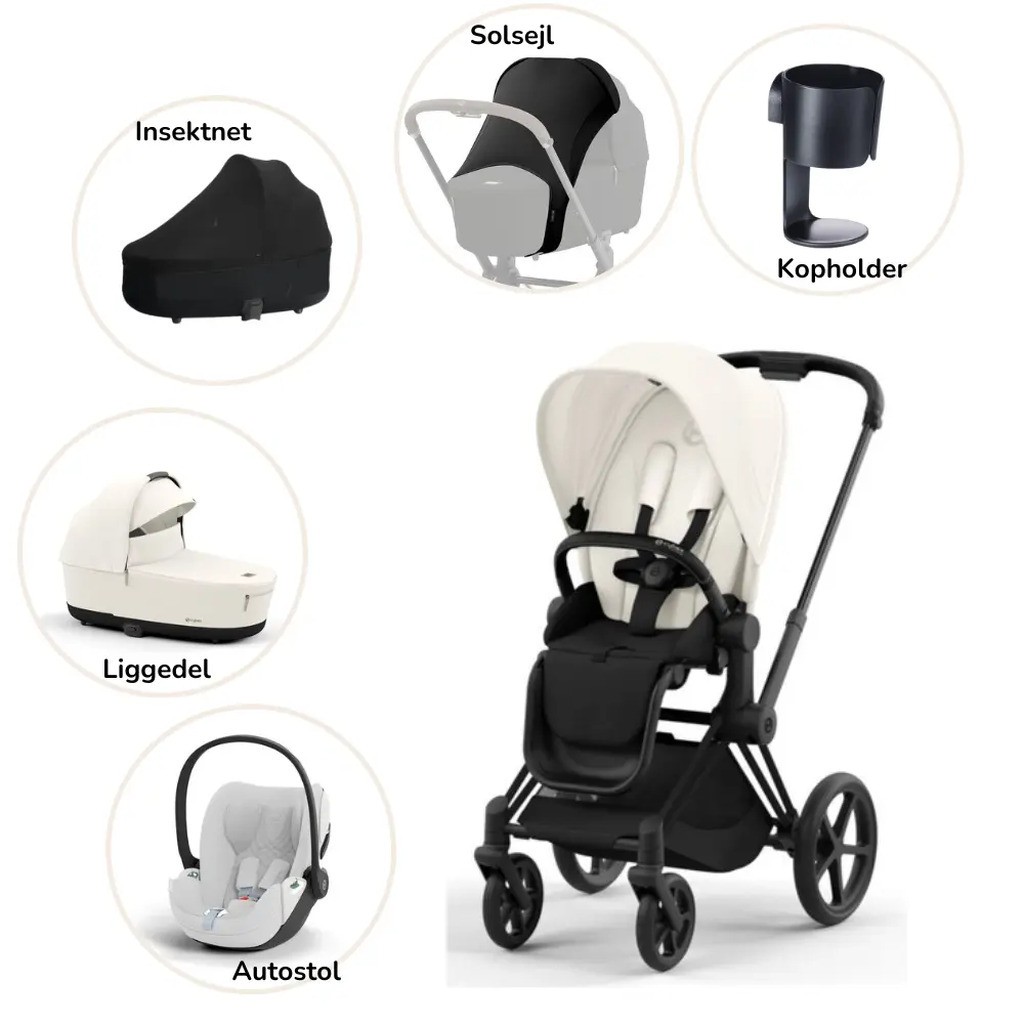 Priam pakke - off white/matt black PLUS