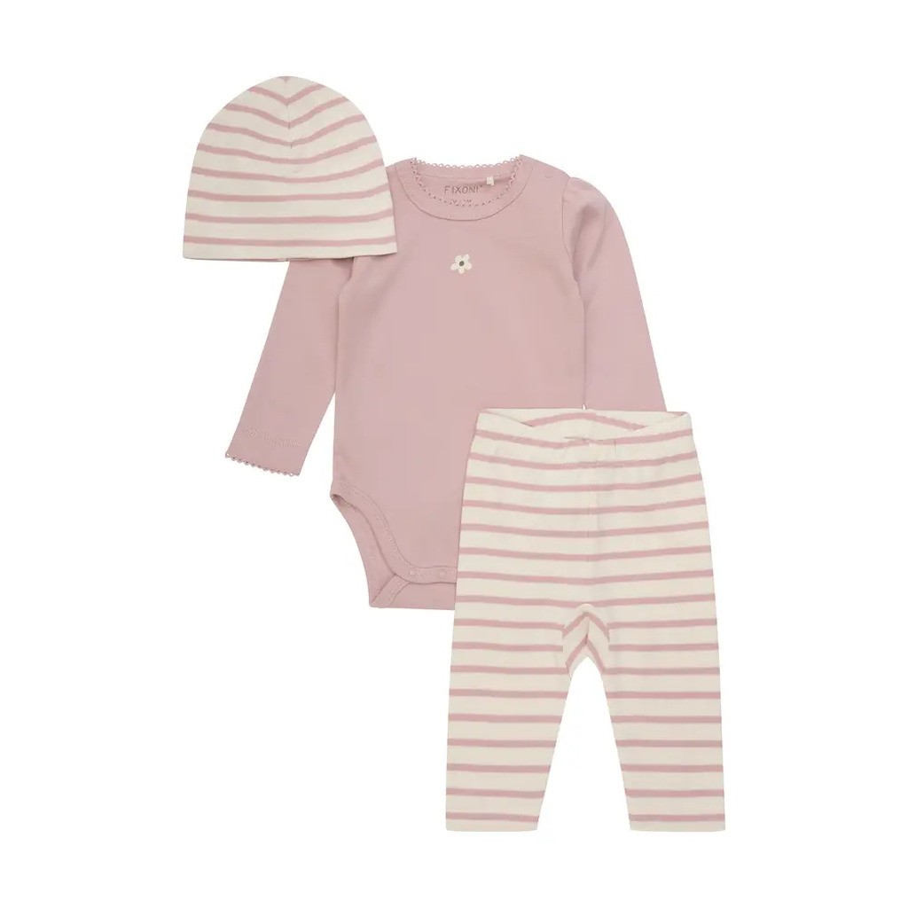 Bodysæt m. hue - Shadow gray - 80