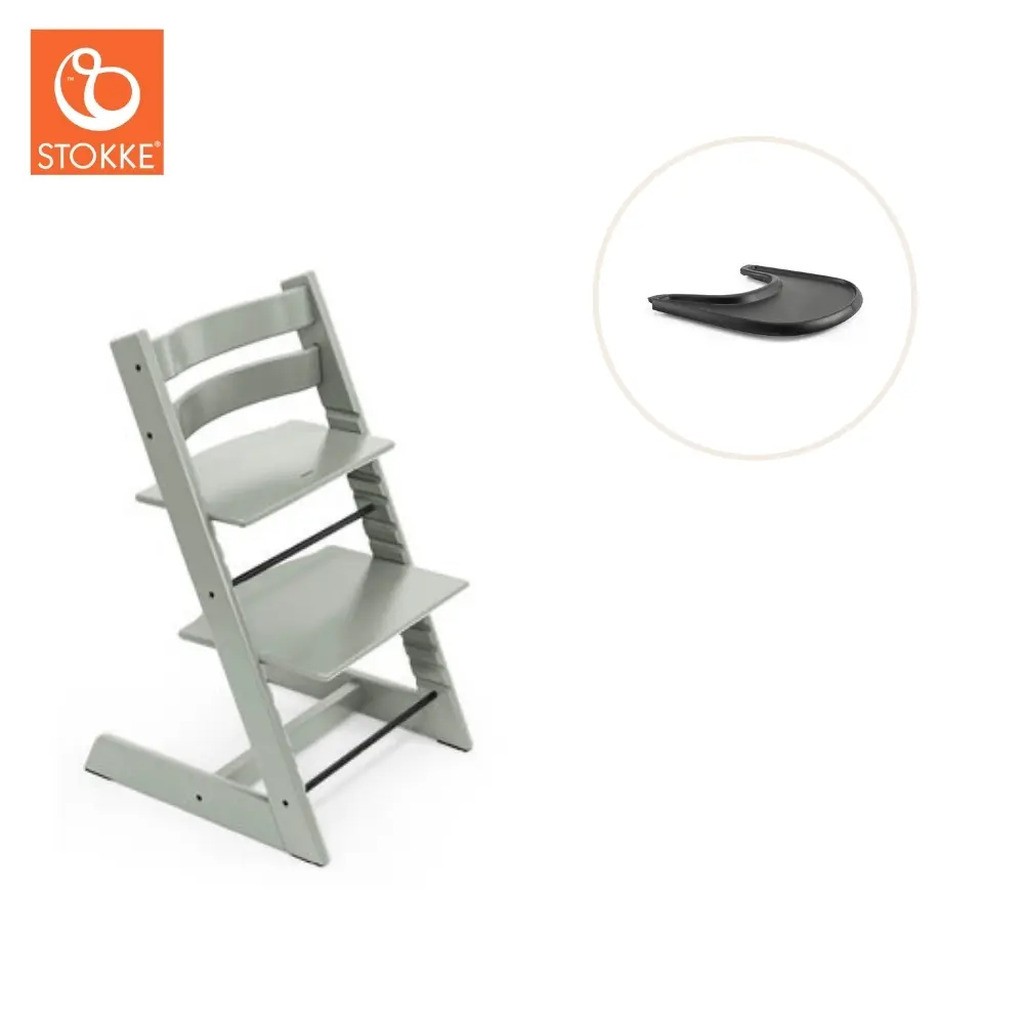 Højstol inkl. tray - glacier green/sort