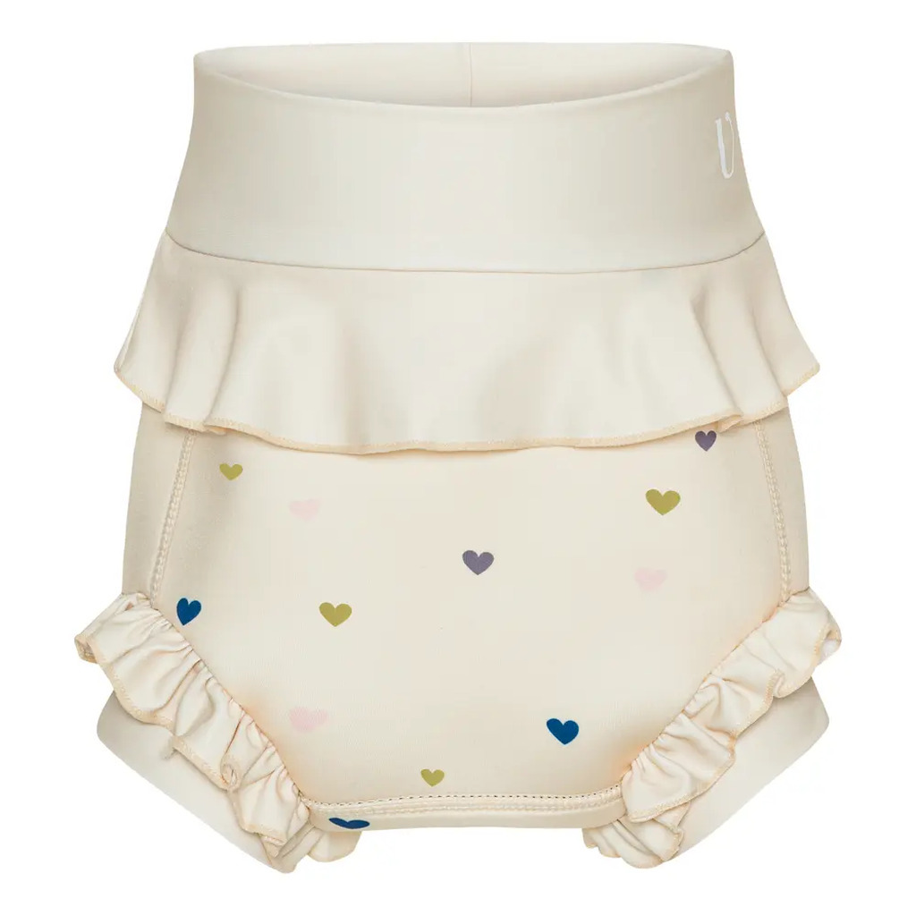 Badeble - Neopren - Frill - Milk - Hearts - MILK - 3-6 MDR.