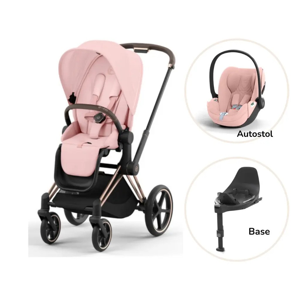 Priam klapvogn inkl. cloud T og base - peach pink/rosegold PLUS