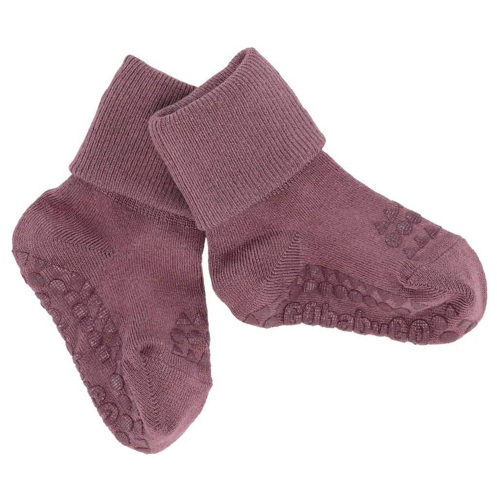 Skridsikre Strømper - Bamboo - Misty plum - 20/22
