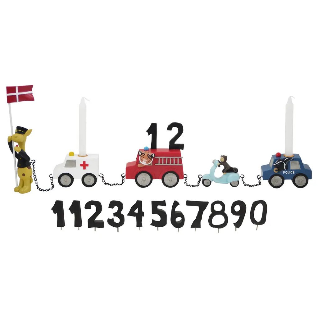 Fødselsdagstog, biler m. 11 tal