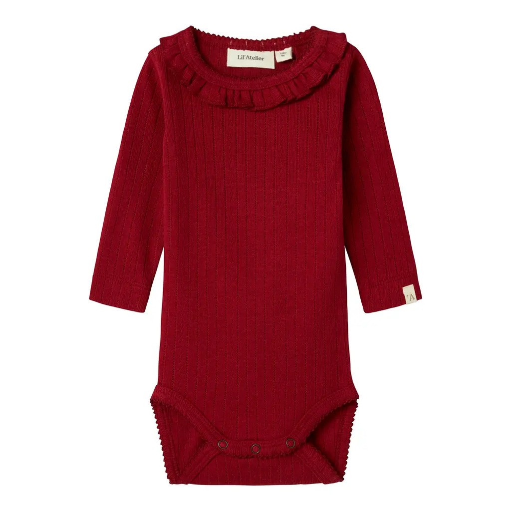 Rachel Langærmet Body - Red dahlia - 56