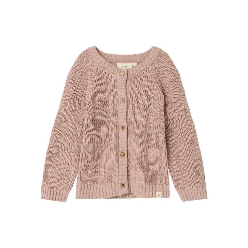 Emlen langærmet strik cardigan - SHADOW GRAY - 104