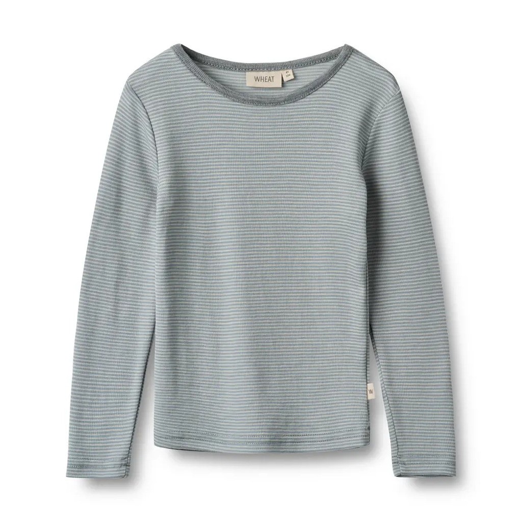 Uld t-shirt ls Alfie - Navy Stripe - 110