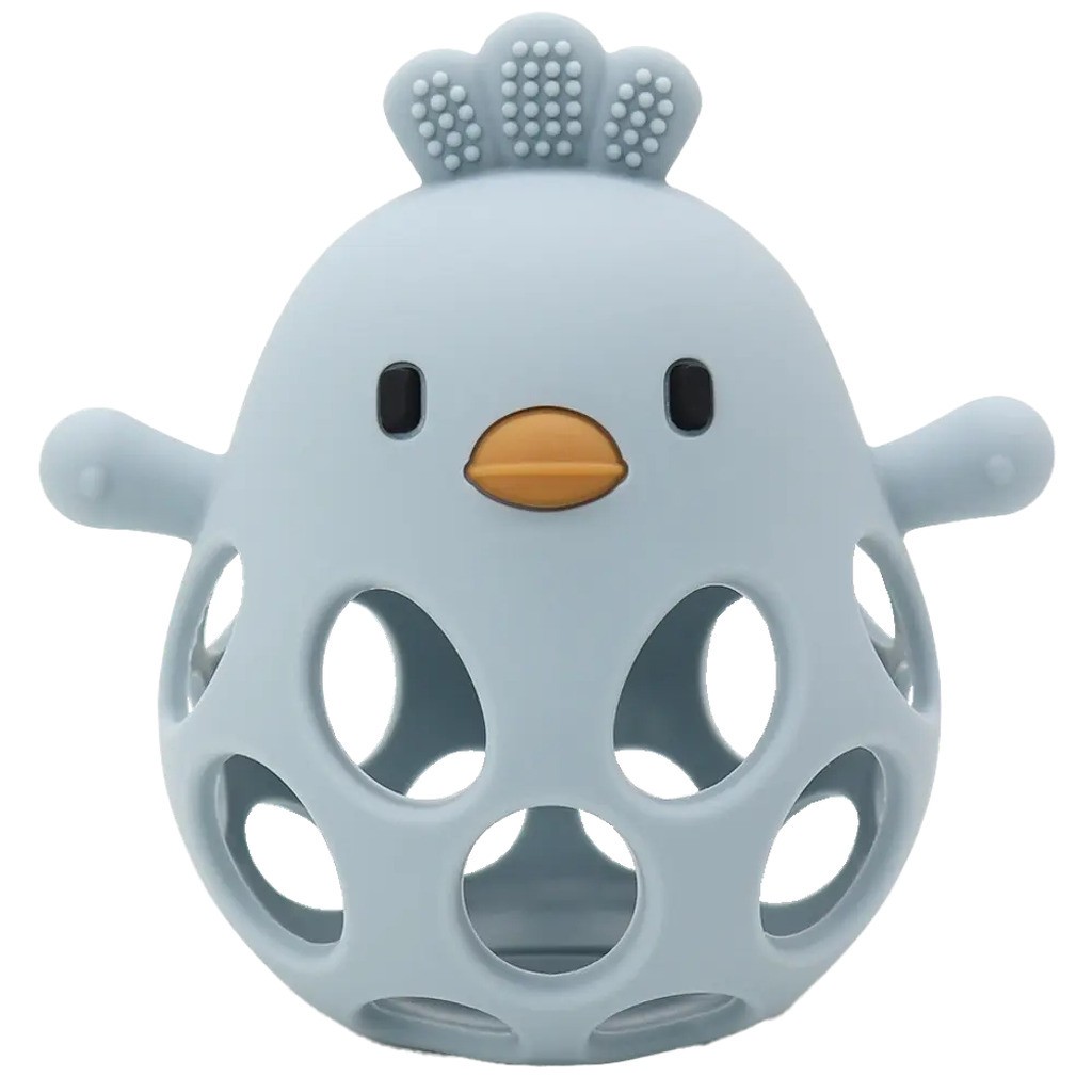 Sansebold med ælling i LFGB silikone, lyseblå