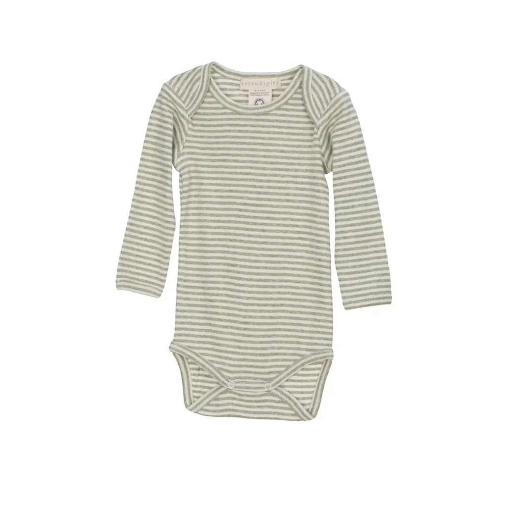 Baby Stribet Body - SAGE/ECRU - 56 / 1 MDR.