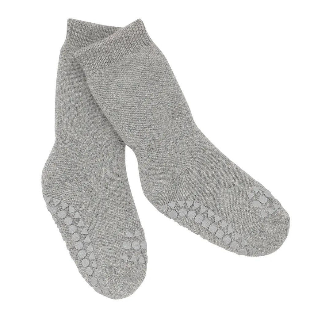 Skridsikre Strømper Terry Bomuld - Grey melange - 27/30