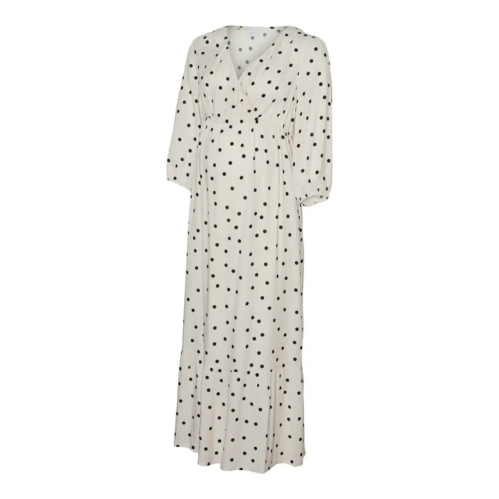 Emmie tess 3/4 wo midaxi kjole - SNOW WHITE - M