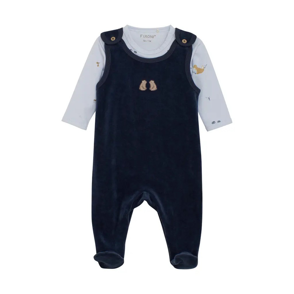 Sæt m. Body og velour bukser - 7555 - 50