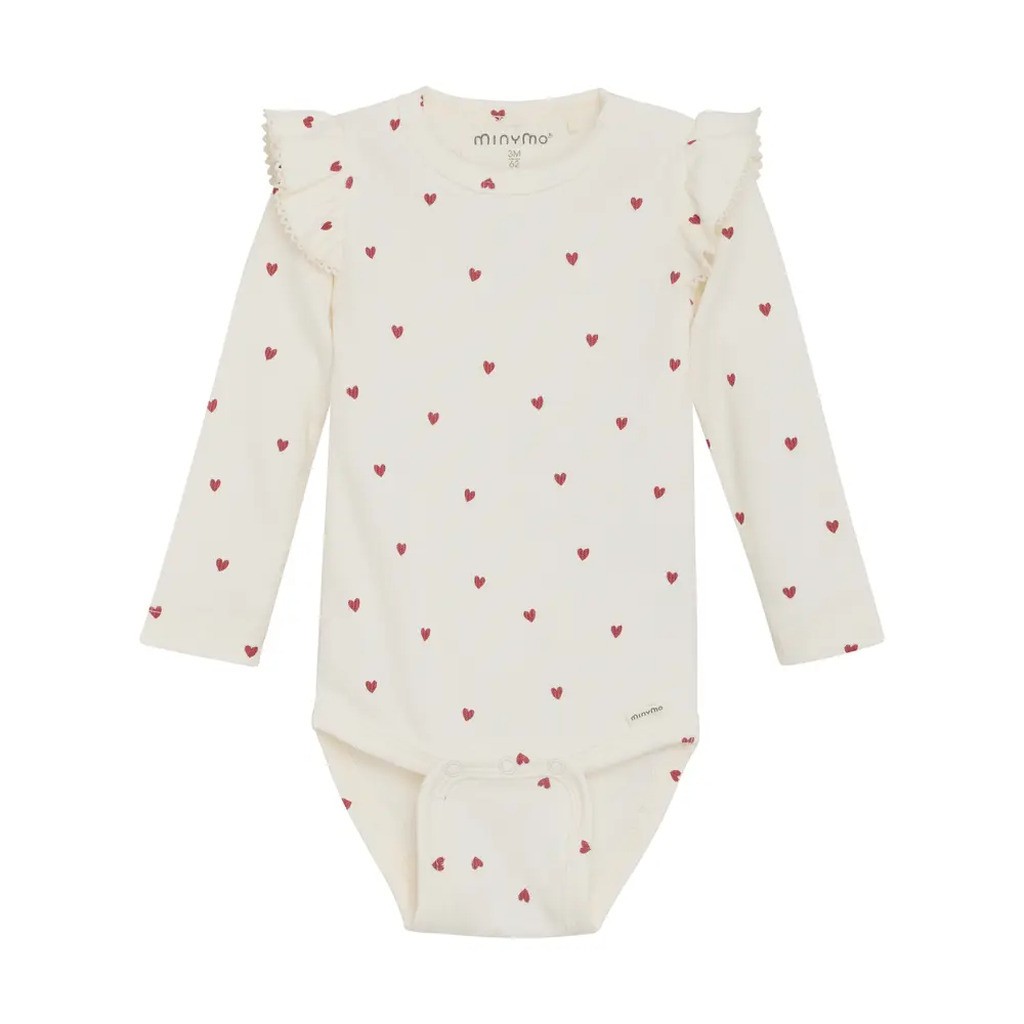 Rib Body Langærmet - med hjerteprint - 74