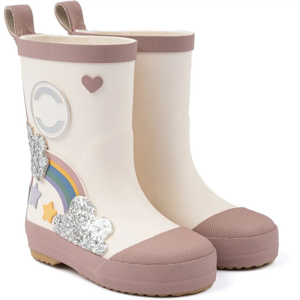 Gummistøvle Regnbue Patch - Barefoot - WHITE SWAN - 27