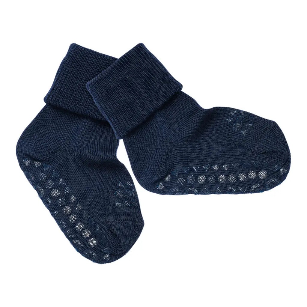 Skridsikre Strømper -  Merino Uld - Midnight blue - 17/19