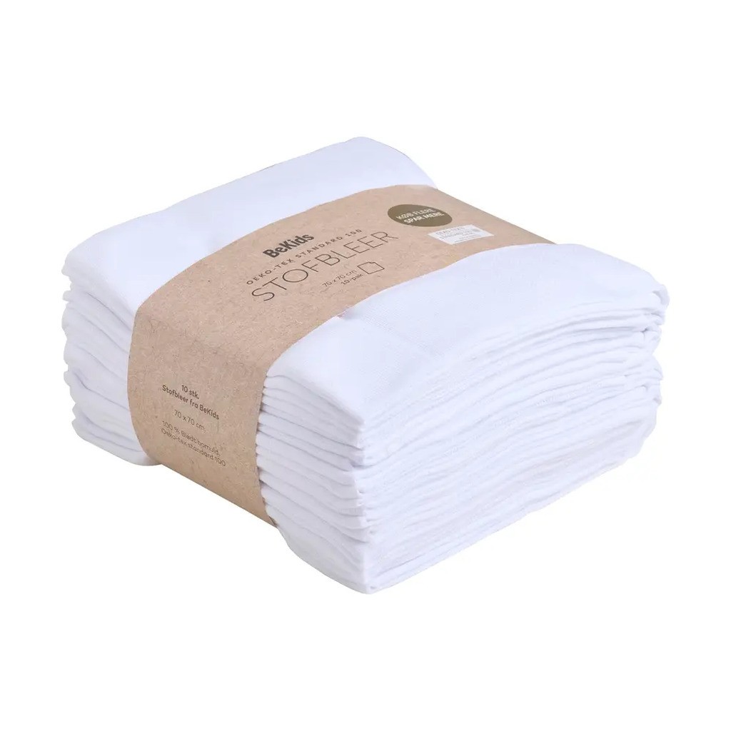 10 pak. Stofbleer 70x70 cm. - bright white